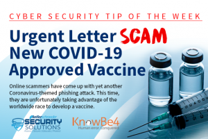 Cybersecurity Scam of the Week COVID-19 Vaccine Phishing Scam